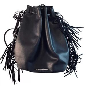 Super adorable black fringe backpack Victoria’s Secret